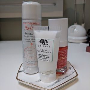 Skin care set. Sunday Riley. Avene. Origins.